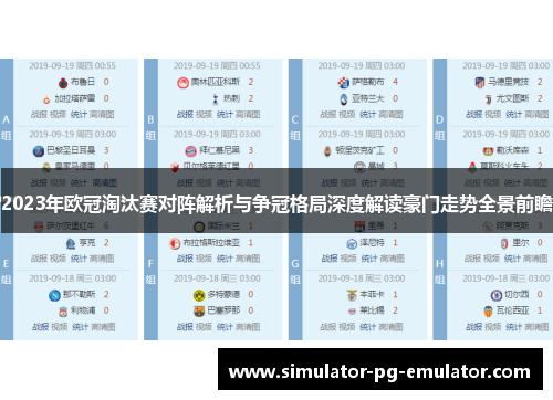 2023年欧冠淘汰赛对阵解析与争冠格局深度解读豪门走势全景前瞻