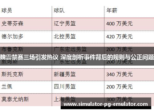 魏震禁赛三场引发热议 深度剖析事件背后的规则与公正问题